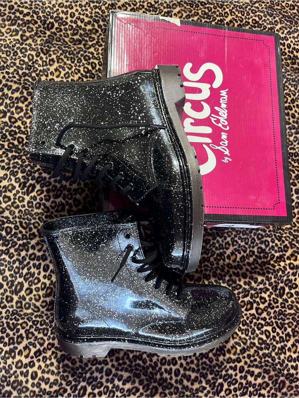 Circus by Sam Edelman Black Glitter Quinn boot